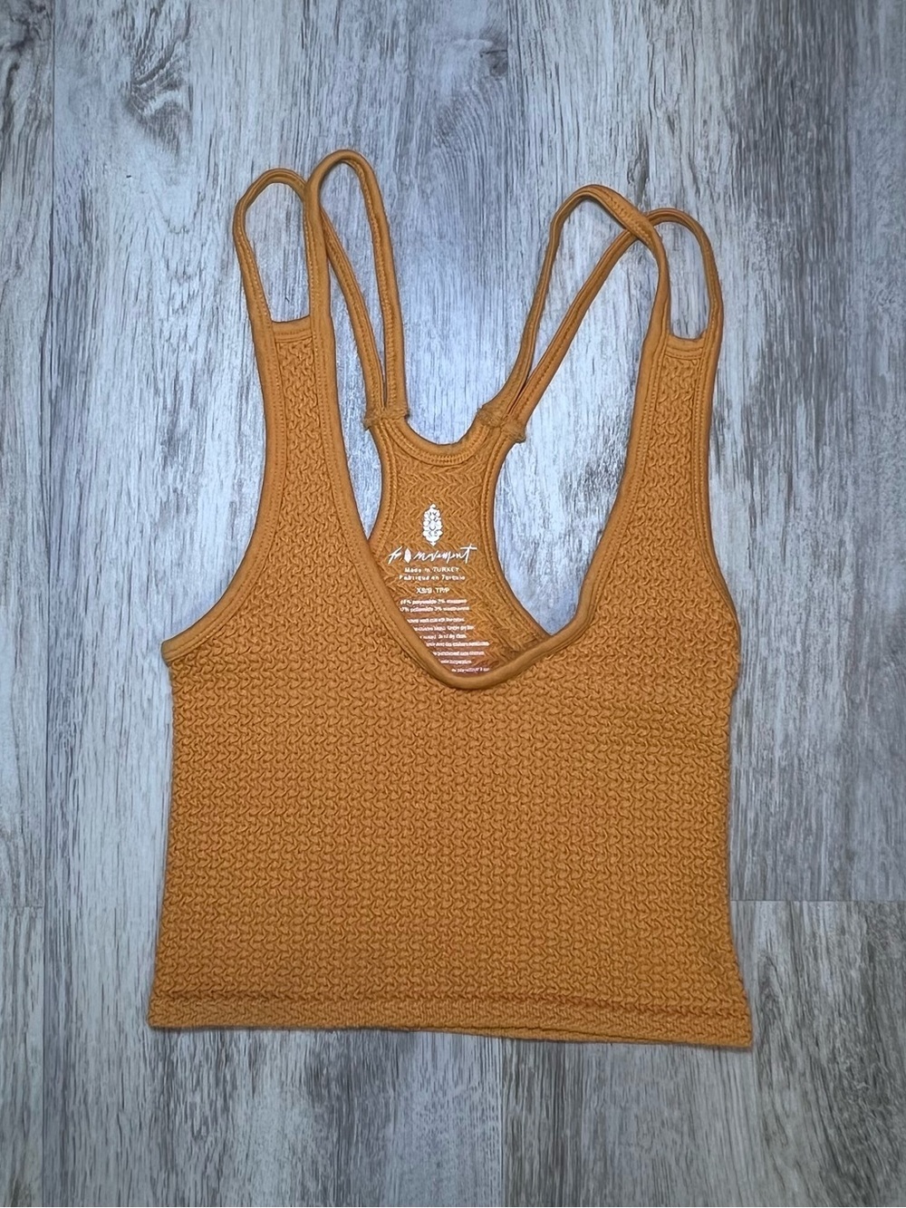 Free People Knit Double-Strap Bandeau in Mustard Yellow Size XS/S